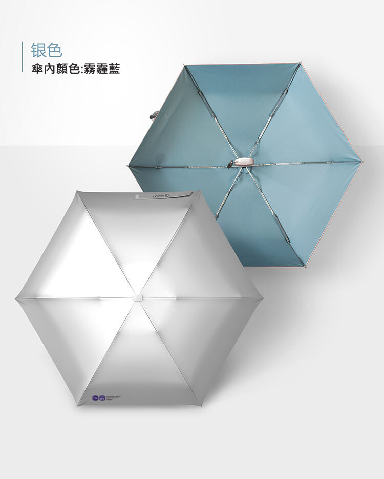 OLYCAT迷你五折扁柄手動傘, Color: 銀色
