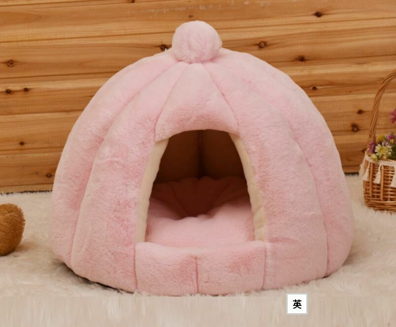 日系可爱南瓜寵物小窩 |  犬 猫用 ペット, COLOR: 粉色