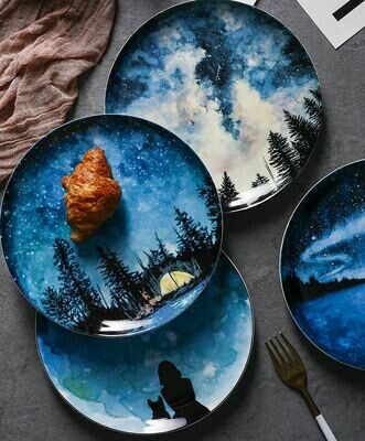 Scandinavia Night Ceramic Plate