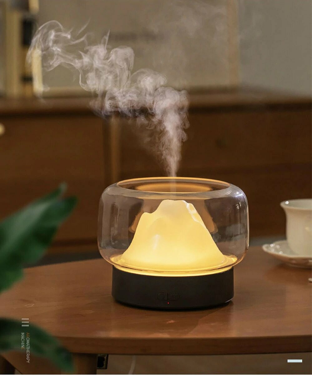 山景香薰加濕器 | Mountain View Aroma Diffuser, Color: 黑色底座
