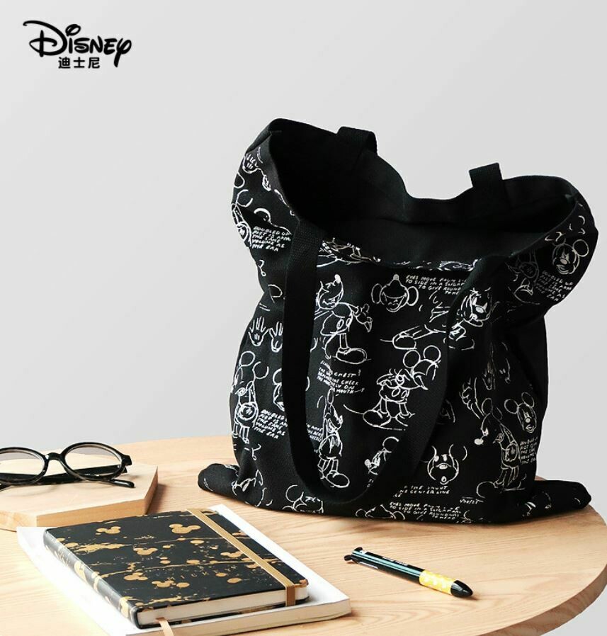 Mickey Mouse Shoulder Canvas Bag (Disney Authorized Series), STYLE: 黑色米奇
