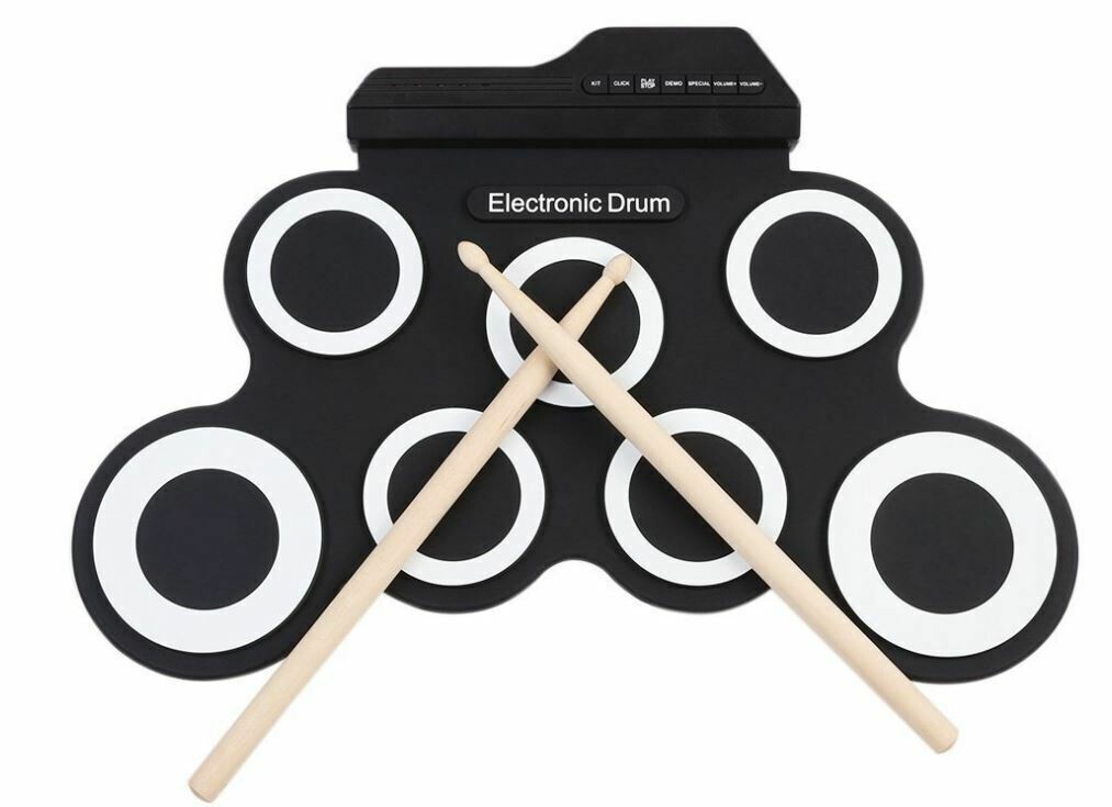 便攜式電子鼓 | Portable Electric Drum, Color: 黑色