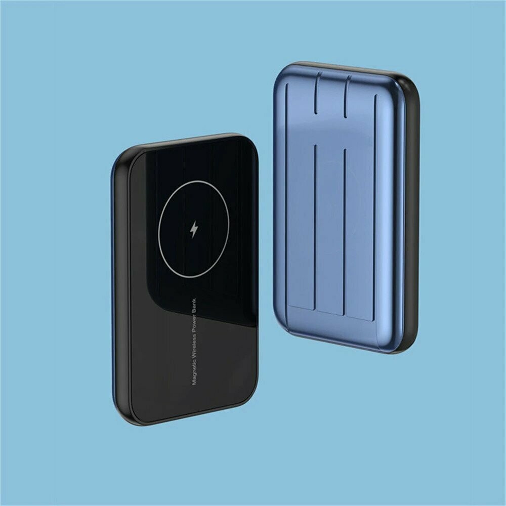 無線磁吸快速充電寶 (最新型號10000mAh), Color: BLUE