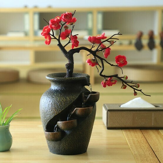 梅花流水花瓶擺件