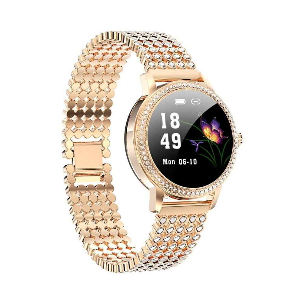 Elegant Ladies Smart Watch, Style &amp; Color: Zircon Gold