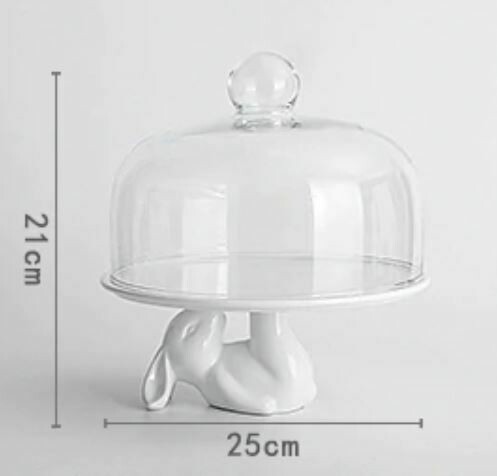 Rabbit Food Tray with Glass Cover, STYLE AND SIZE: A Set: S Size