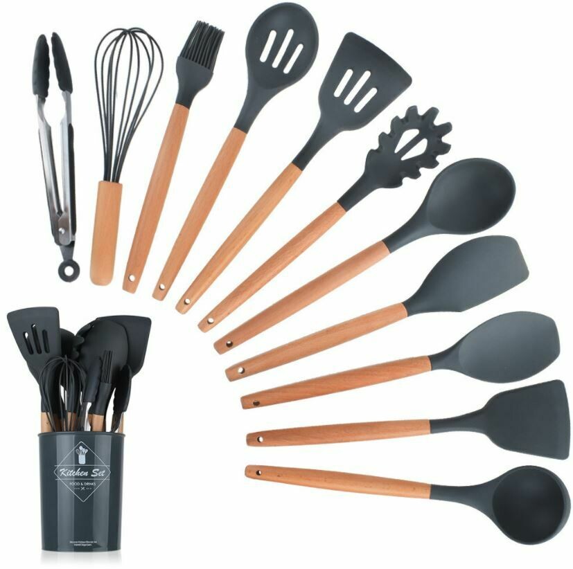 矽膠廚具套裝 | Silicone Utensils Set(11pcs), Color: Gray