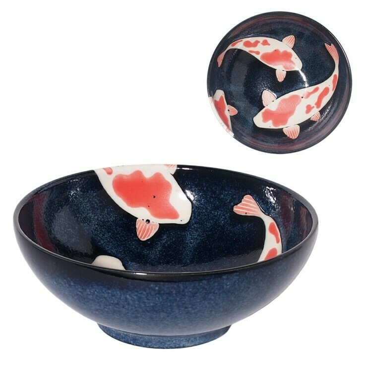 彩色鯉魚碗碟系列, 款式: 彩色鯉魚丼飯碗2件