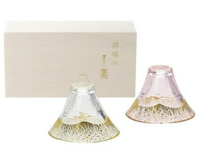 富士山櫻花金箔清酒杯(2個入)