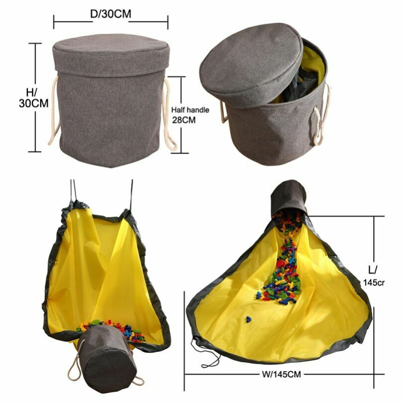 Toy Clean-up Storage Bag, Color: Yellow