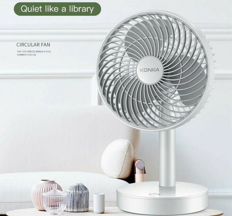 KONKA USB 充電式桌面風扇(灰色) | KONKA Rechargeable Desk Fan