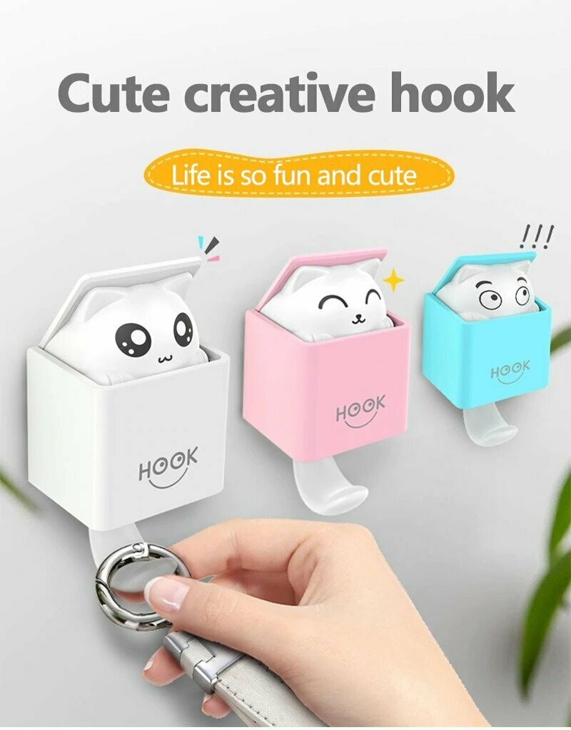 貓貓重力感應掛鉤套裝(4個入) | Hidden Cat Wall Hanging Hook Set