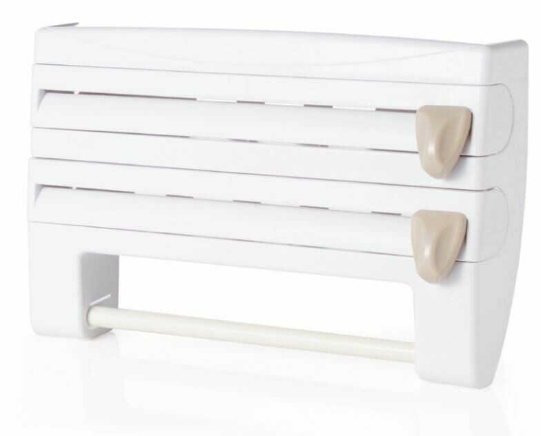 掛牆式多功能切割器收納架 | Wall-Mounted Dispenser Cutter Storage Rack, Color: 白色