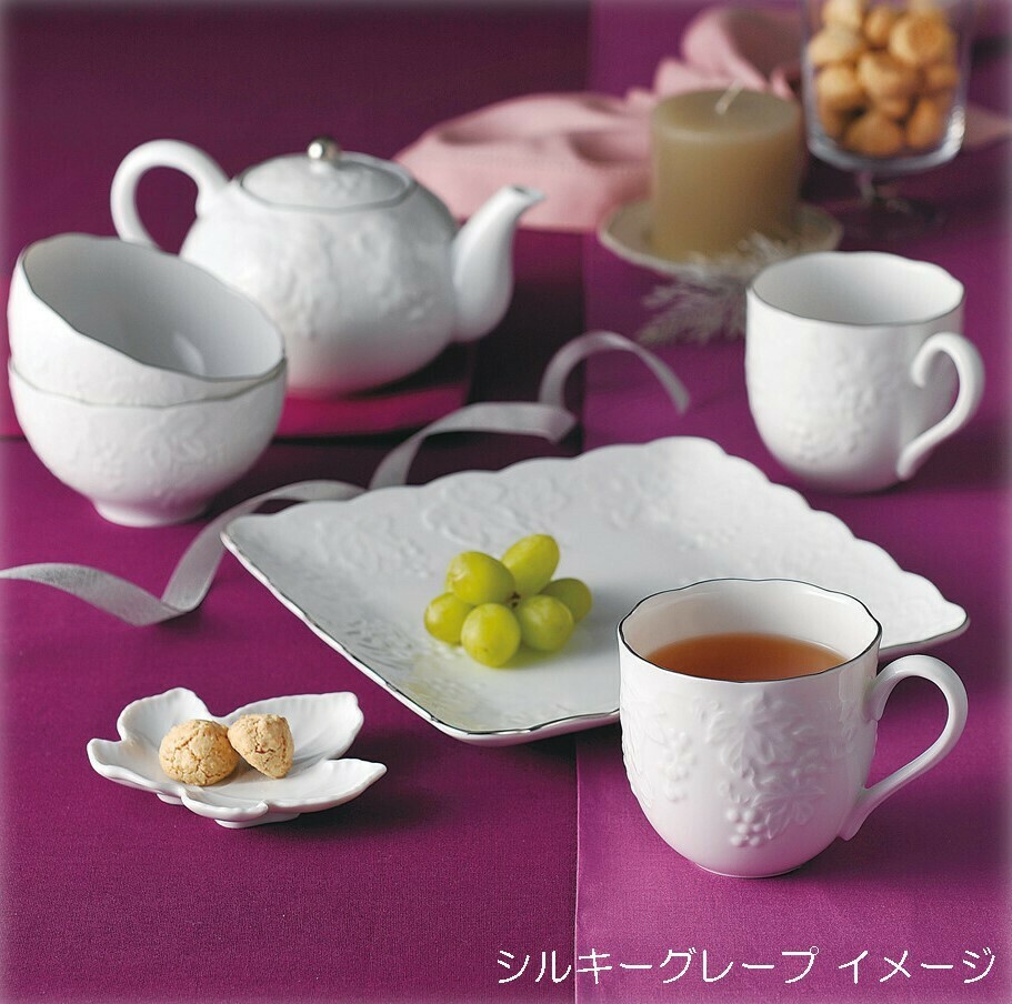 日本桂由美浮雕美濃燒陶瓷葡萄刻花茶具套裝 | 桂由美シルキーグレープティーセット