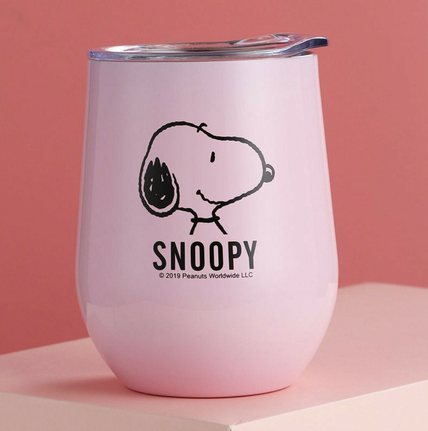 SNOOPY不鏽鋼真空保溫杯, Color: PINK