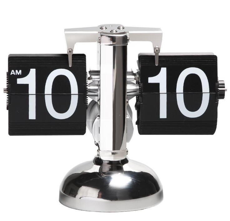 復古翻頁時鐘丨Retro Flip Digital Clock, Color: A.單腳黑色