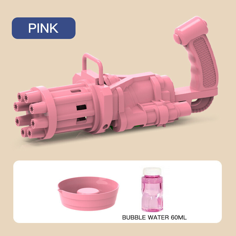 Electric Gatling  Bubble Gun, 產品: Gatling Bubble Machine（8 holes-pink）