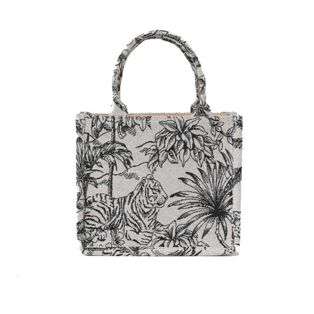 Vogue Embroidery Handbag, 2021網紅帆布單肩/手提包: S size