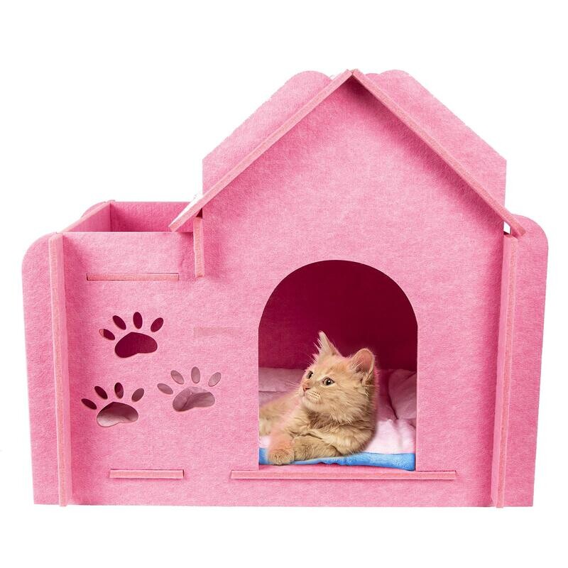 Felt Indoor House Cat Nest (Optional: with Soft Cushion)