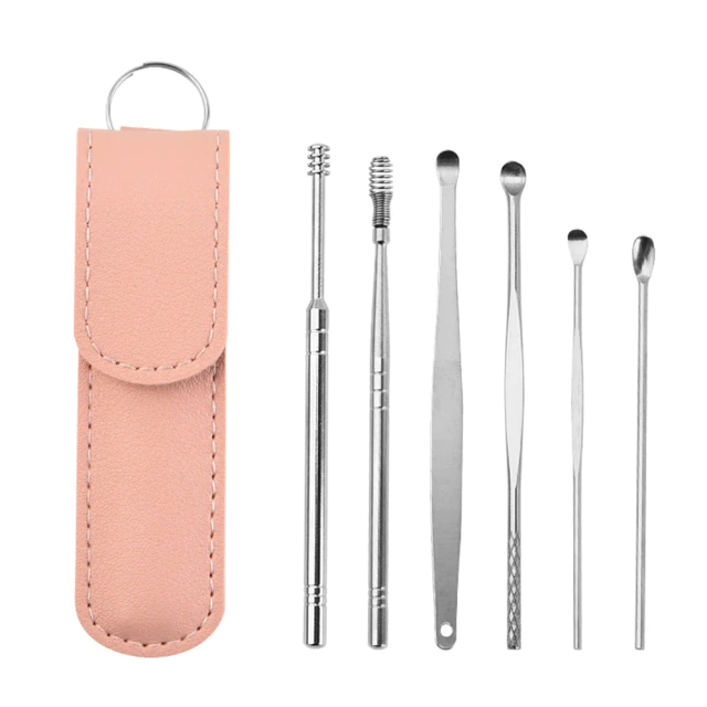 不銹鋼採耳棒套裝 | Earwax Cleaner Set, Color: Pink