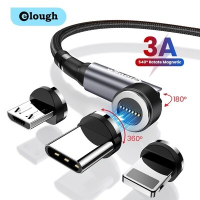 Elough 3合1快速磁吸充電線(升級版)| Elough Magnetic USB 3 in 1 Cable (3A Fast Charging)