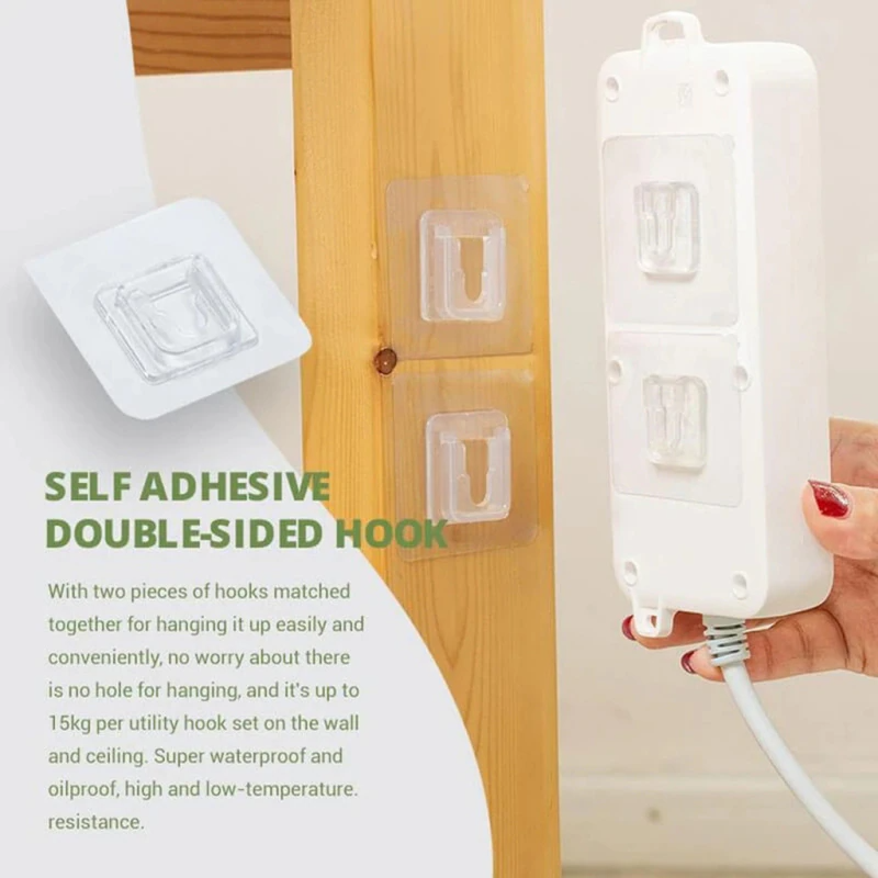 強力無痕防水掛鉤(10對入) | Self Adhesive Double-sided Hook (10 Pairs/Set)