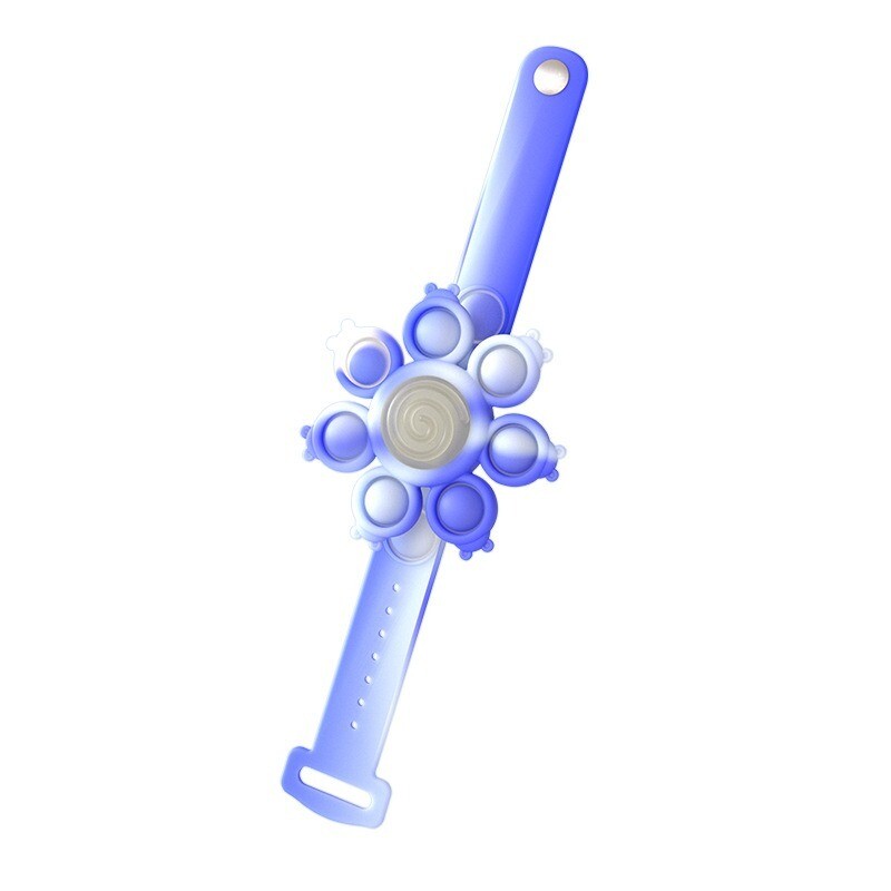 Pop It Spinner Bracelet, 顏色: 籃白色