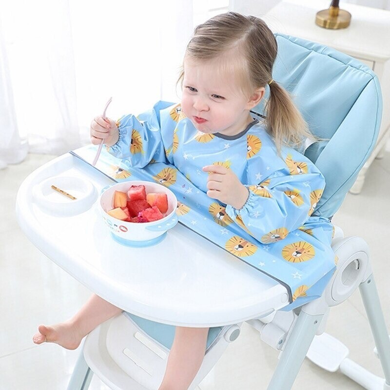 Kids Long Sleeve Bib (Free Size), Color: BLUE
