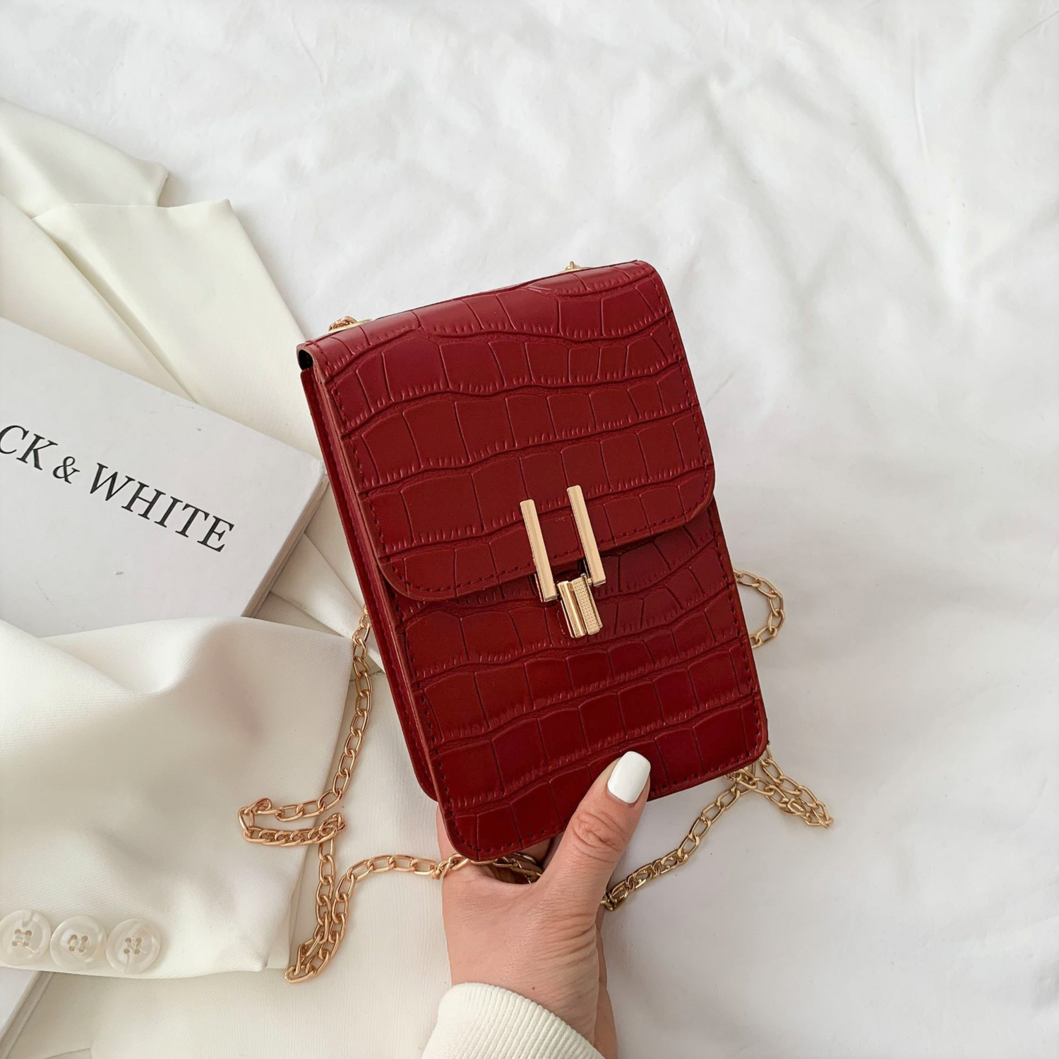Versatile Mini Shoulder Bag, Color: RED