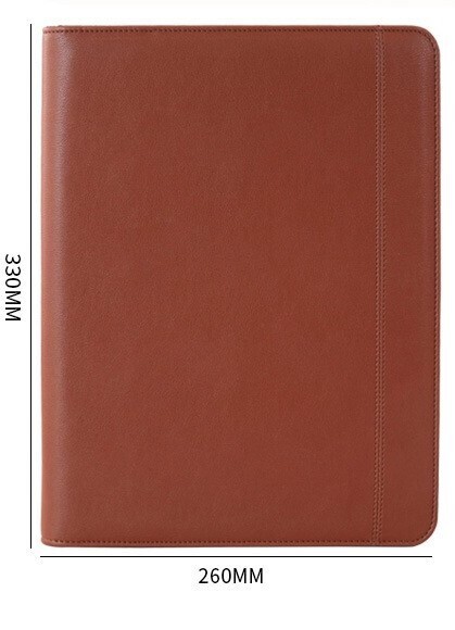 A4 Multifunctional Business Notepad with Zipper, STYLE: BROWN (無充電款)