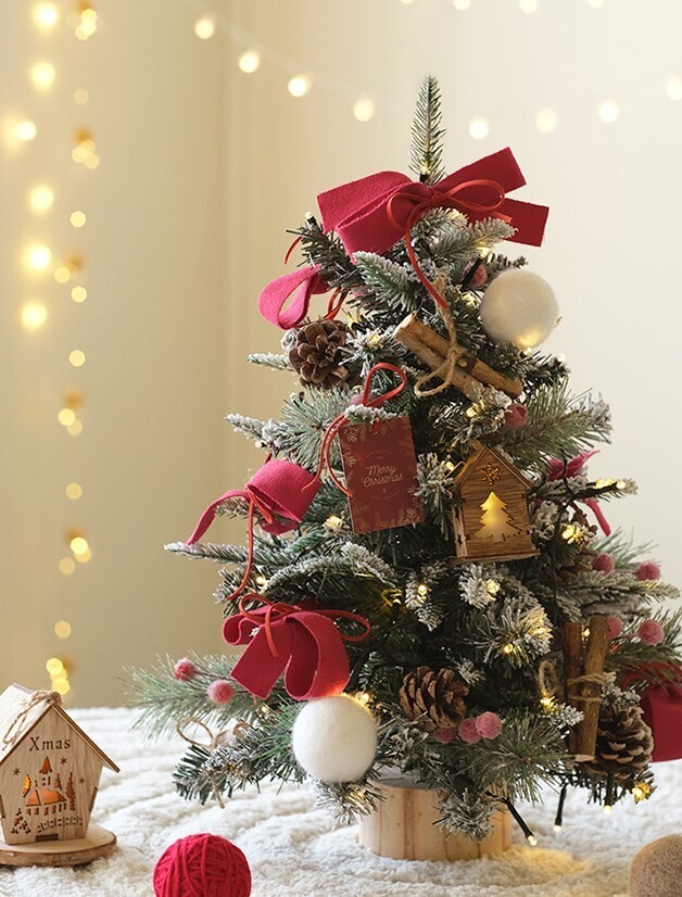 ​INS小聖誕樹擺設(燈光版) | INS Christmas Tree Decoration (Lighting Version), 款式及尺寸: 紅色款45cm