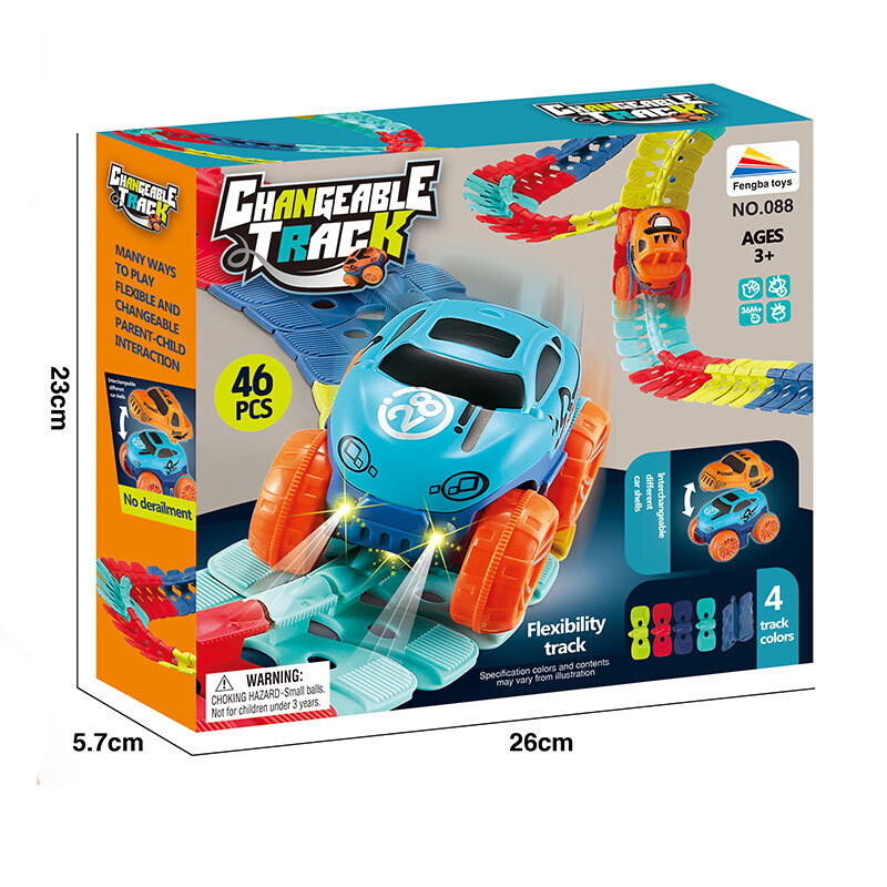 新版軟膠過山車  | Changeable Track (New Version), 款式(每盒包1架車車): 46pcs裝