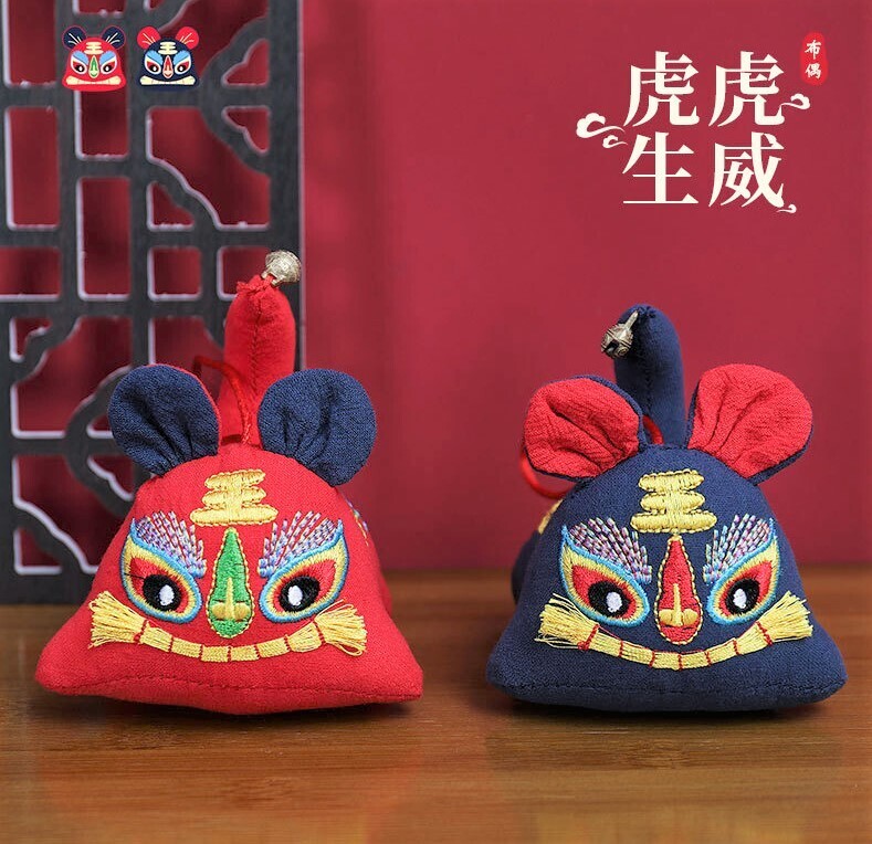 ​新春老虎仔刺繡小布偶