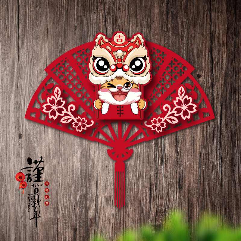 ​新春舞龍舞獅掛門貼(一對裝)