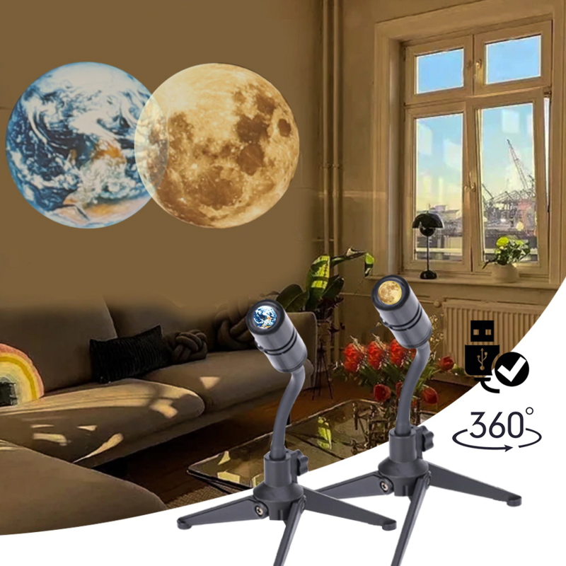 ​Moon &amp; Earth Projection LED Lamp