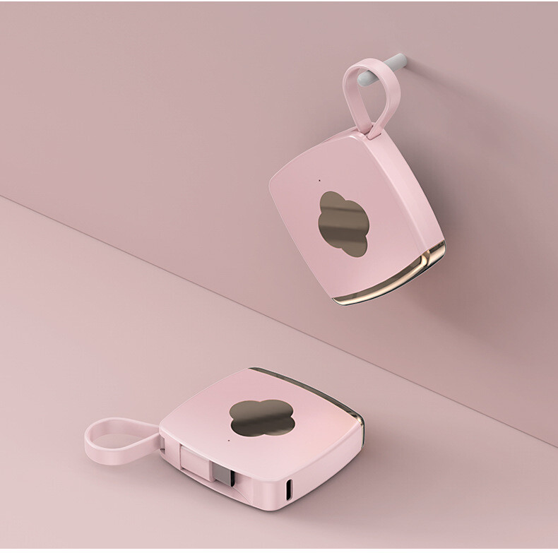 超迷你櫻花緊急充電鎖匙扣(2000mAh), 超迷你櫻花緊急充電鎖匙扣(2000mAh): 粉色, 請必須選擇以下一款: Iphone 線
