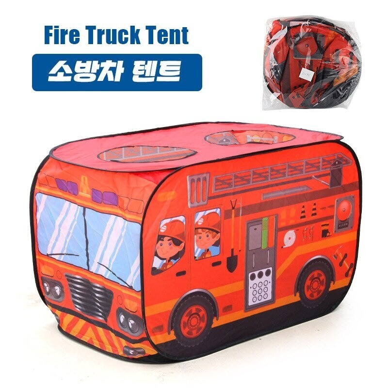 兒童汽車小帳篷, 款式: 紅色消防車帳篷