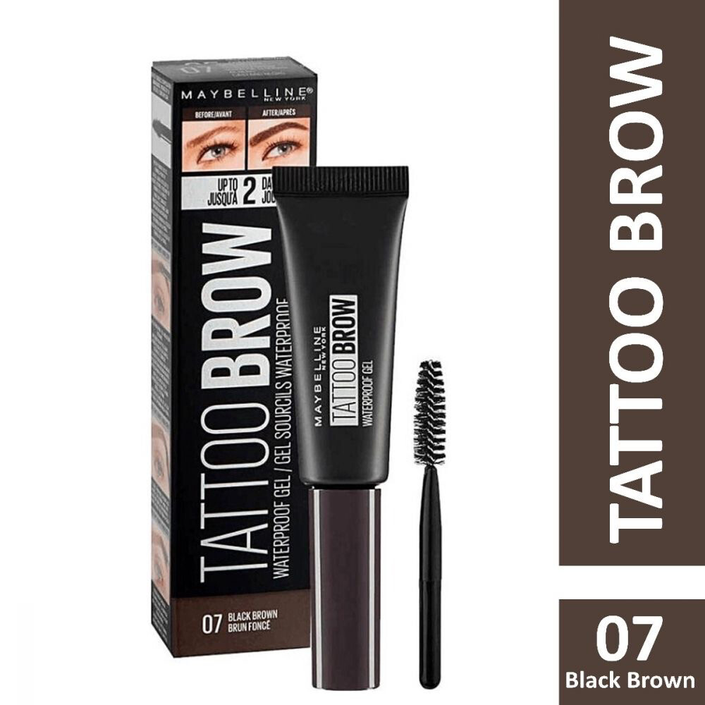 Maybelline New York - Tattoo Studio Waterproof Eye Brow Gel - 07 Black Brown