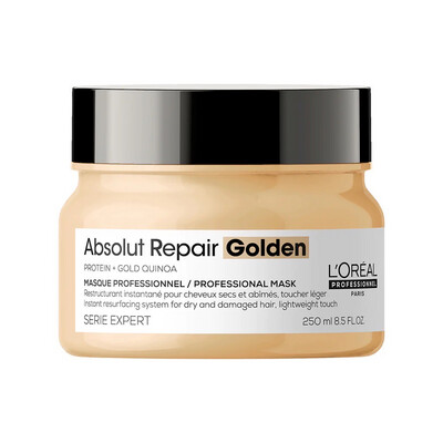 ABSOLUT REPAIR GOLDEN MASK WITH PROTEIN AND GOLD QUINOA FOR DRY AND DAMAGED HAIR, LIGHTWEIGHT TOUCH SERIE EXPERT 250ML