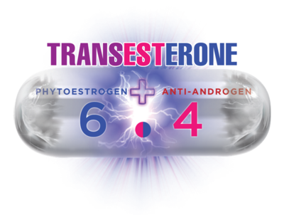 TRANSESTERONE®: HERBAL ESTROGENS &amp; TESTOSTERONE BLOCKER IN ONE DUAL CAPSULE. 
Potency: ★★★✰✰