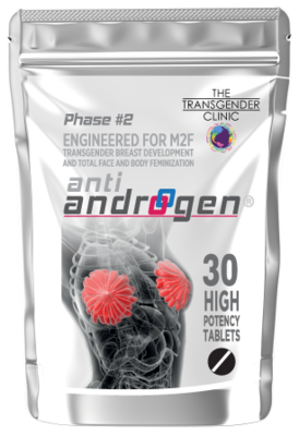 MALE HORMONE BLOCKER. ANTI-ANDROGEN® PHASE #2 ULTIMATE-STRENGTH ONE-A-DAY. 
Potency: ★★★★★