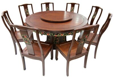 8 Seats Round Dining Flower Table