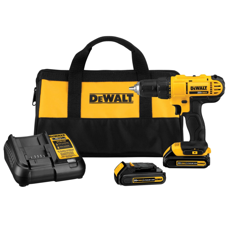 DeWalt DCD771C2 Max Li-ion Compact Drill and Driver Kit, 20 V