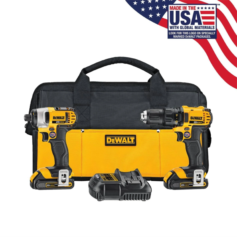 20V MAX Lithium Ion Compact Drill/Driver/Impact Driver Combo Kit (1.5 Ah)