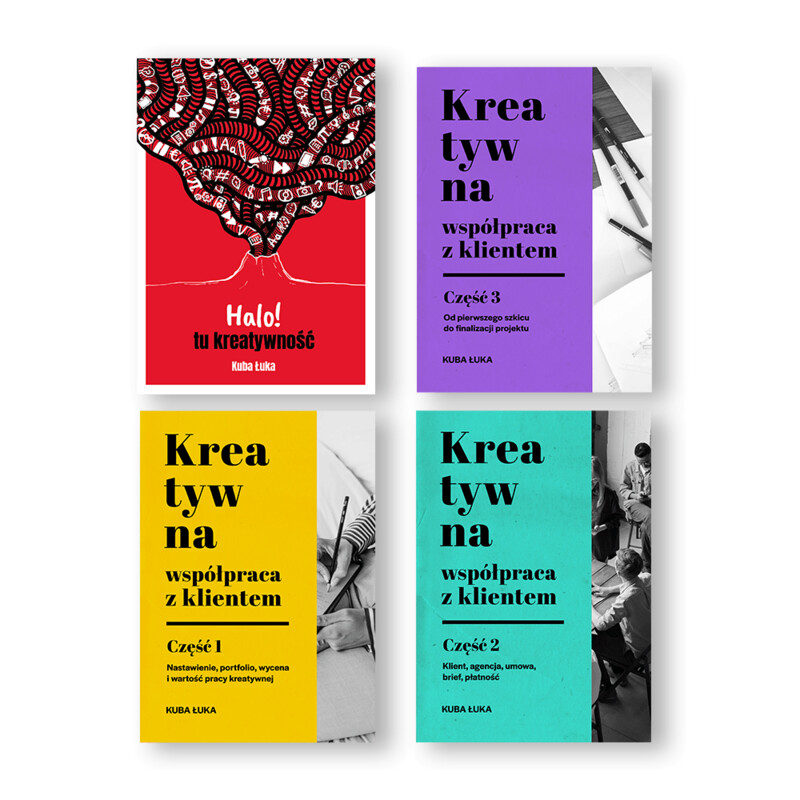 Książka "Halo! tu kreatywność" + E-book: Kreatywna współpraca z klientem. Części 1-3. Oszczędzasz 20%. Darmowa wysyłka! Książka "Halo! tu kreatywność" + E-book: Kreatywna współpraca z klientem. Części 1-3. Oszczędzasz 20%. Darmowa wysyłka!
