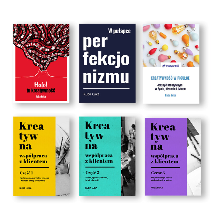 ZESTAW 100% Kreatywności. Książka "Halo! tu kreatywność" + 5 x E-book. Oszczędzasz 30%. Darmowa wysyłka! EDYCJA LIMITOWANA! ZESTAW 100% Kreatywności. Książka "Halo! tu kreatywność" + 5 x E-book. Oszczędzasz 30%. Darmowa wysyłka! EDYCJA LIMITOWANA!