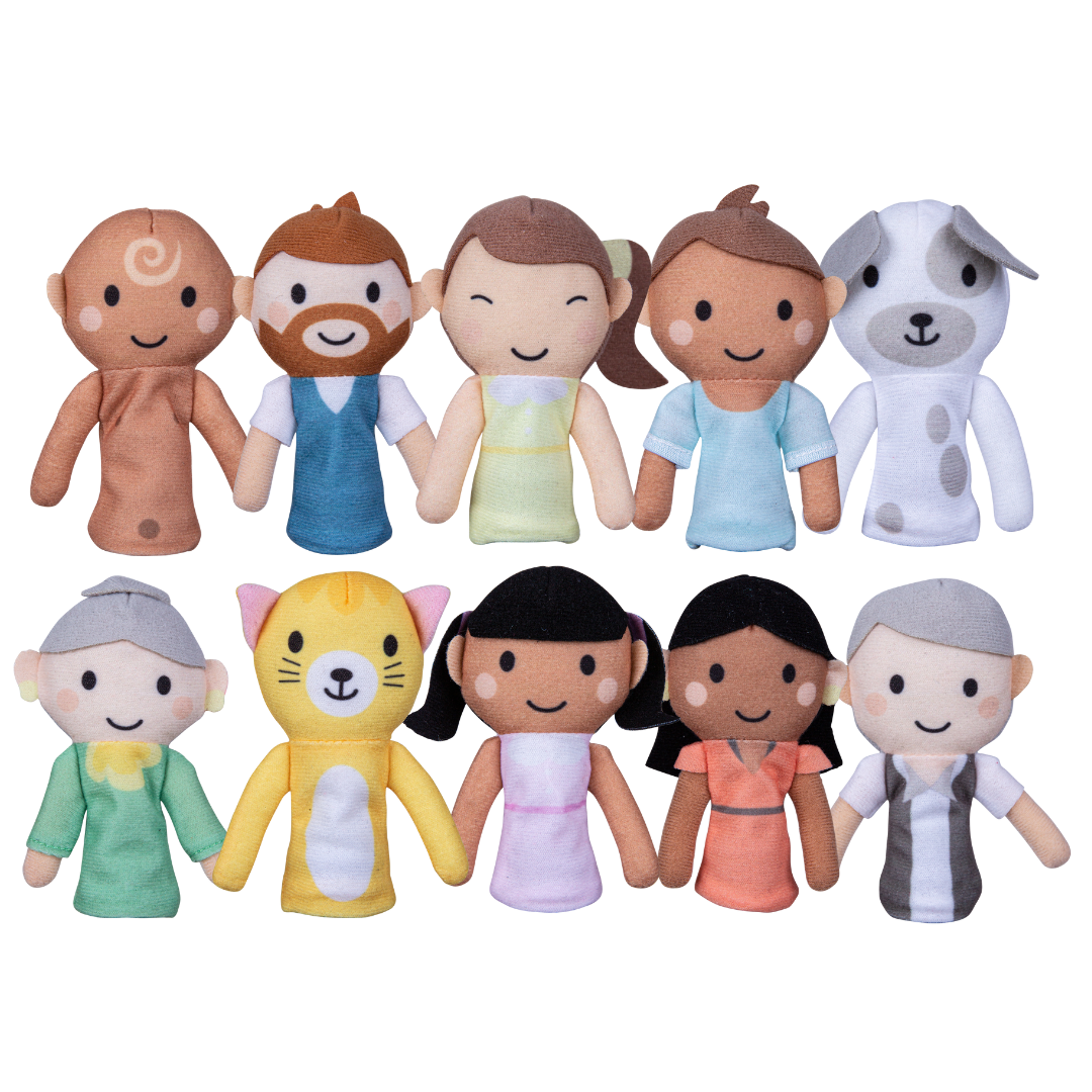 10 Family members finger puppets, Family Doll Set, agrohort.ipb.ac.id