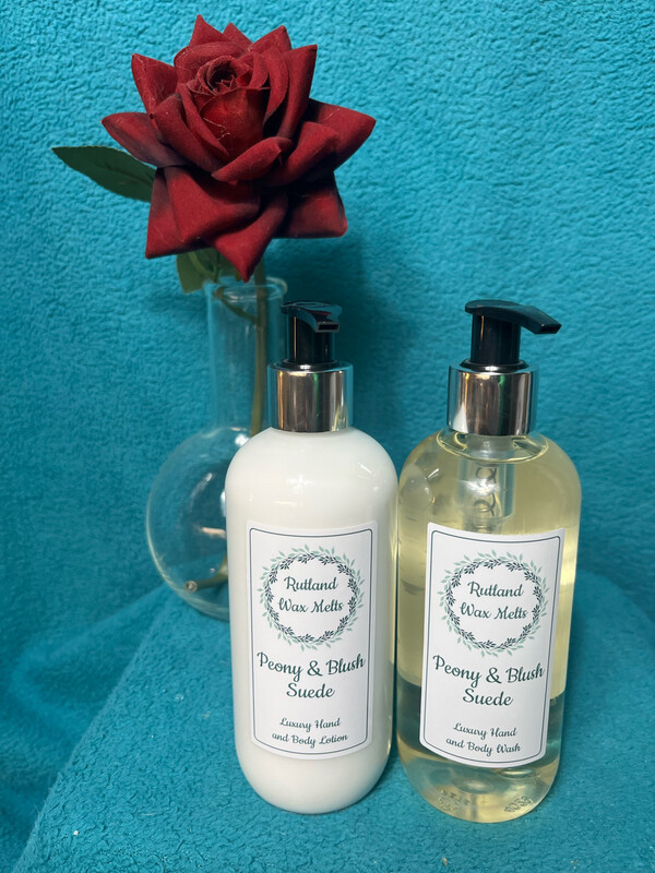 Luxury Hand &amp; Body Wash and Luxury Hand &amp; Body Lotion Set - Peony &amp; Blush Suede 300ml