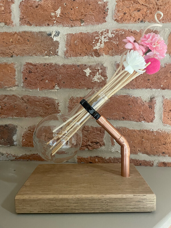 Bespoke Burner - Solid Oak And Copper Bunsen Diffuser