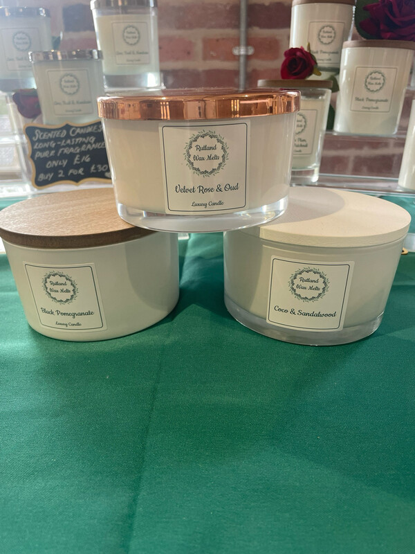 Luxury Candle 55cl. Made With Coconut Wax And Pure Fragrance: Choose From: Black Pomegranate. Coco &amp; Sandalwood. Damson Plum, Rose &amp; Patchouli. Lime, Basil &amp; Mandarin. Velvet Rose &amp; Oud